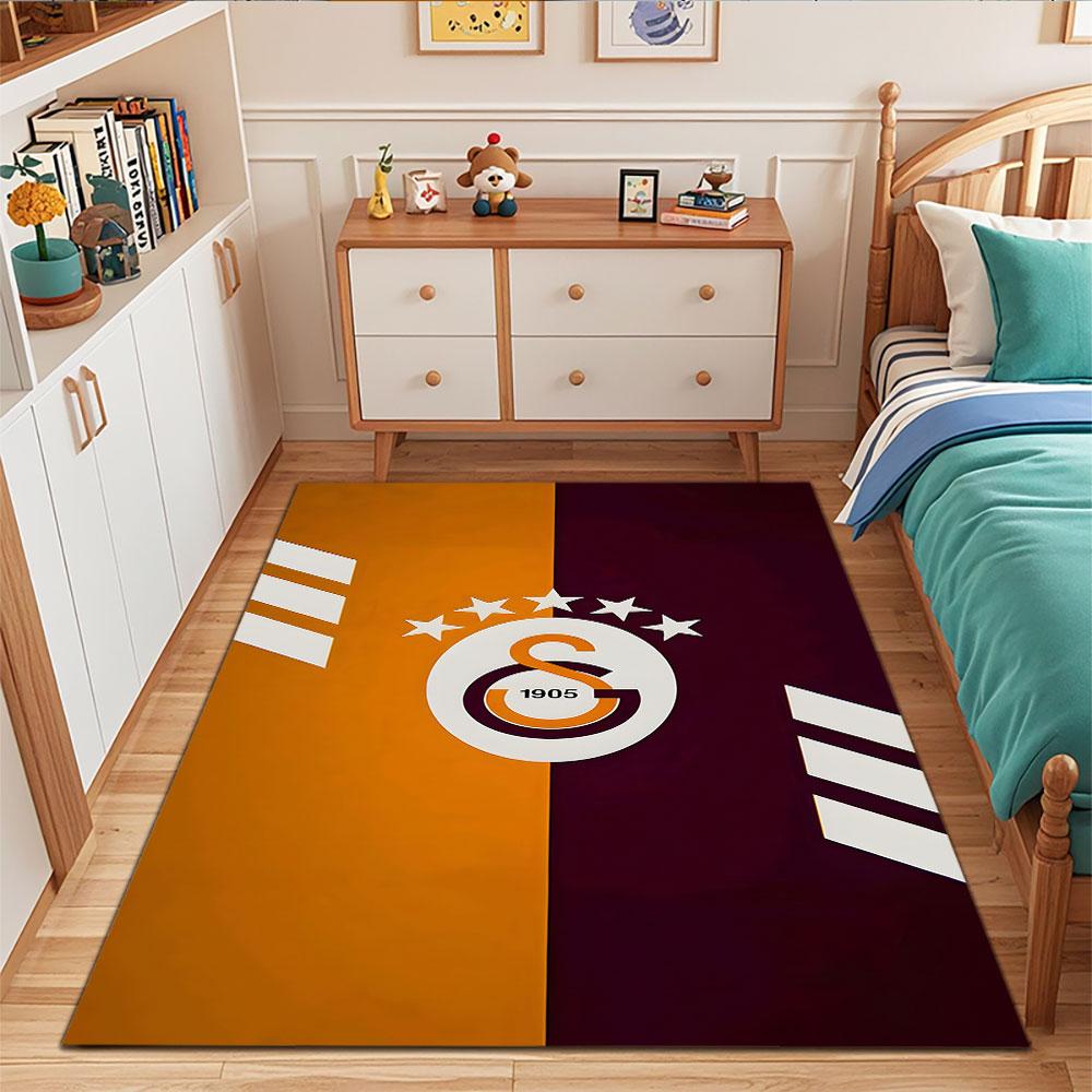 Galatasaray Logo with Stars Design Patterned carpet, suitable as a non slip play mat for the living room and bedroom sofa