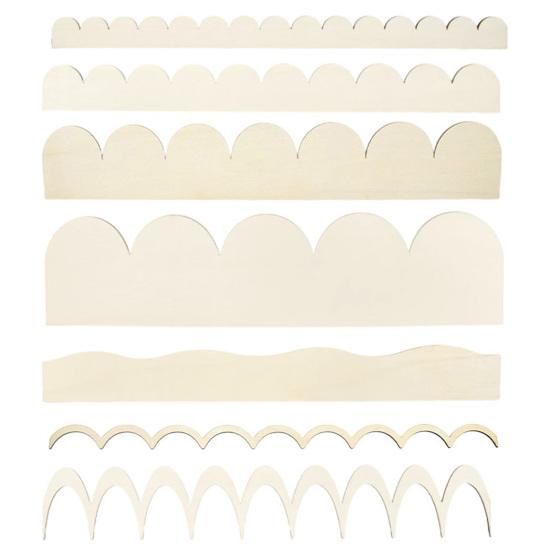 10 Stück Unfertige Dekorative Holzleisten mit Muschelkante DIY Zierleisten für Schrank Fenster Regal Tür Möbel Wand