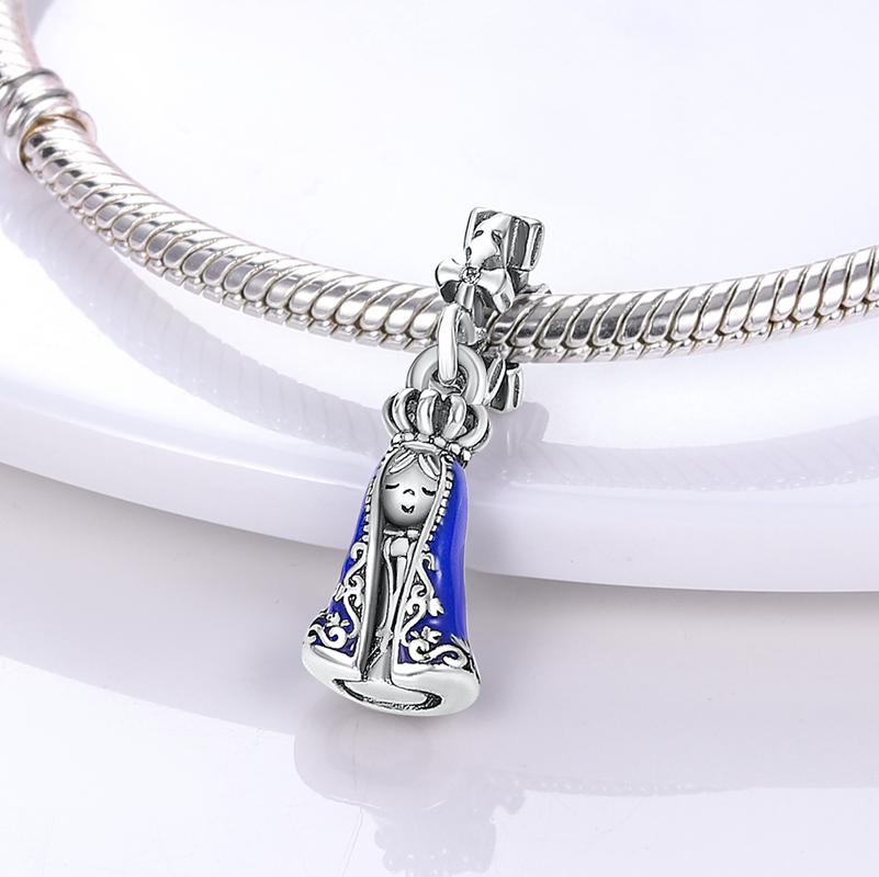Original Charms Copper Elegant Holy Virgin Mary Pendants Fit Charms Plata Bracelets For Women Jewelry Making Fine Gifts