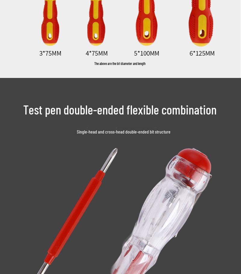 9-Piece Insulated Screwdriver Set - Electrician's Repair Tool with Slotted & Phillips Heads