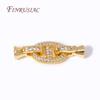18K Gold Plated Inlay Zircon Fastener Clasp Connectors Fashion Pig Snout Shape Bracelet Clasps DIY Jewelry Making Supplies
