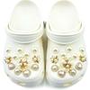 24PCS Summer Fashion Shoe Charms Set Accessories for Clogs Shoe Buckle Pearl Diamond Flower DIY Shoes Decorations