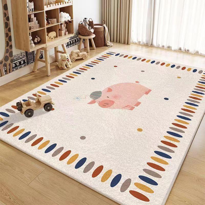 Cartoon Animation Imitation Cashmere Bedroom Carpet Living Room Bedside Rug Home Coffee Table Rug Non-slip Cozy Carpet