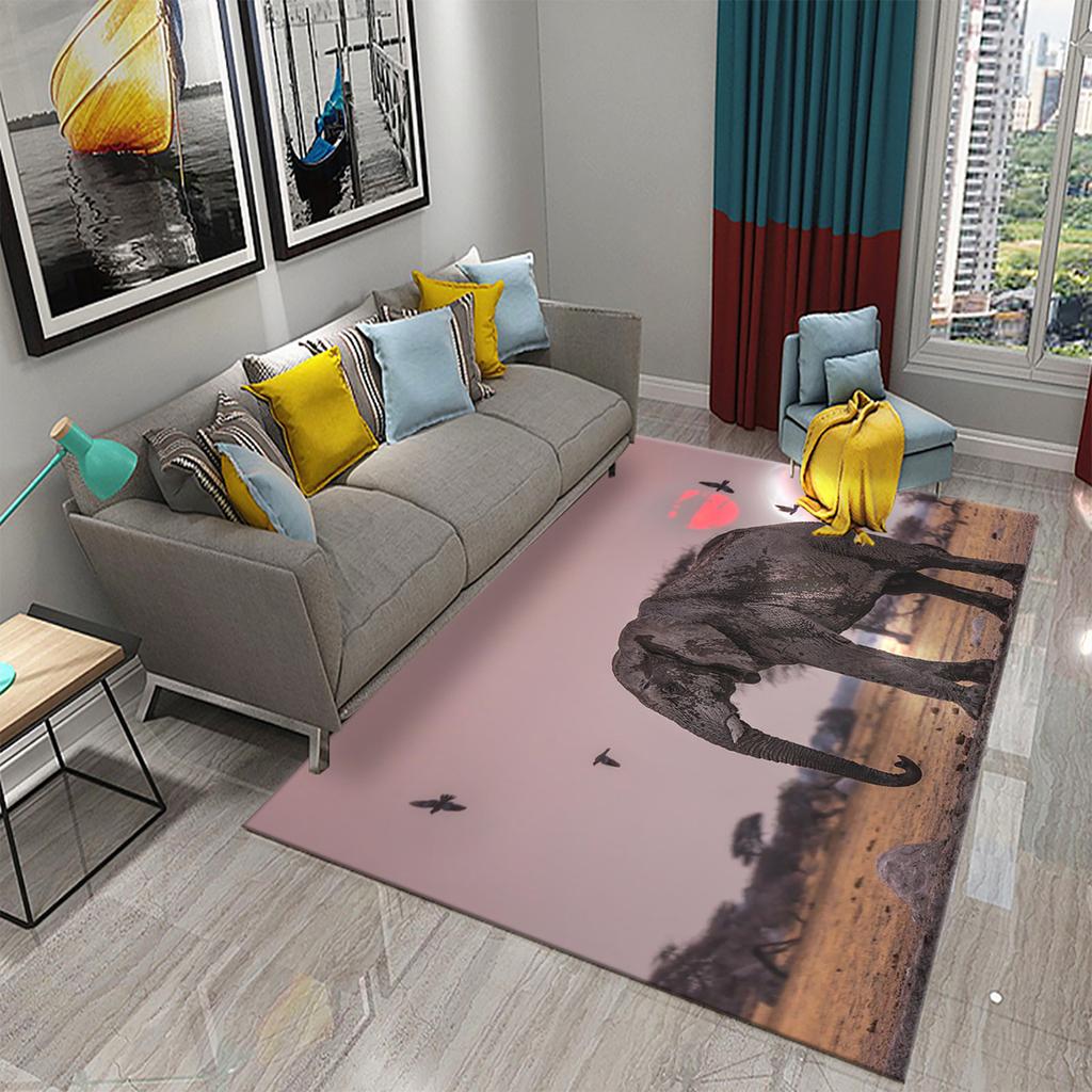 Family Bedroom Living Room Floor Mat Bathroom Kitchen Non-slip Rug Dream Elephant Rug Magic Animal Rug