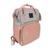 Diaper Backpack Nylon Large Capacity Warming Fashionable Multi Functional Baby Diaper Bag Pink Grey