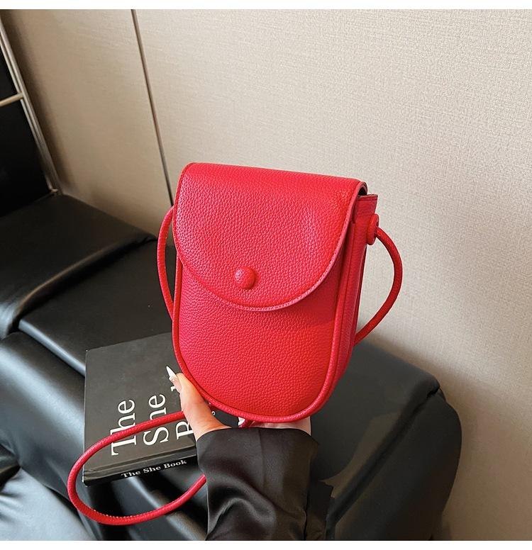

Crossbody mobile phone bag women s 2025 new small square bag fashionable casual versatile high-end textured shoulder bag красный