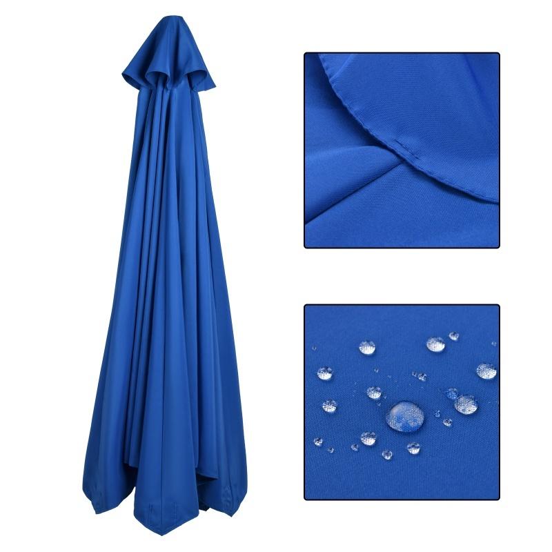 Ersatz-Sonnenschirmdach für den Außenbereich, wasserdichtes Polyester für 2,7m 6-Speichen-Schirmgestell, Marineblau