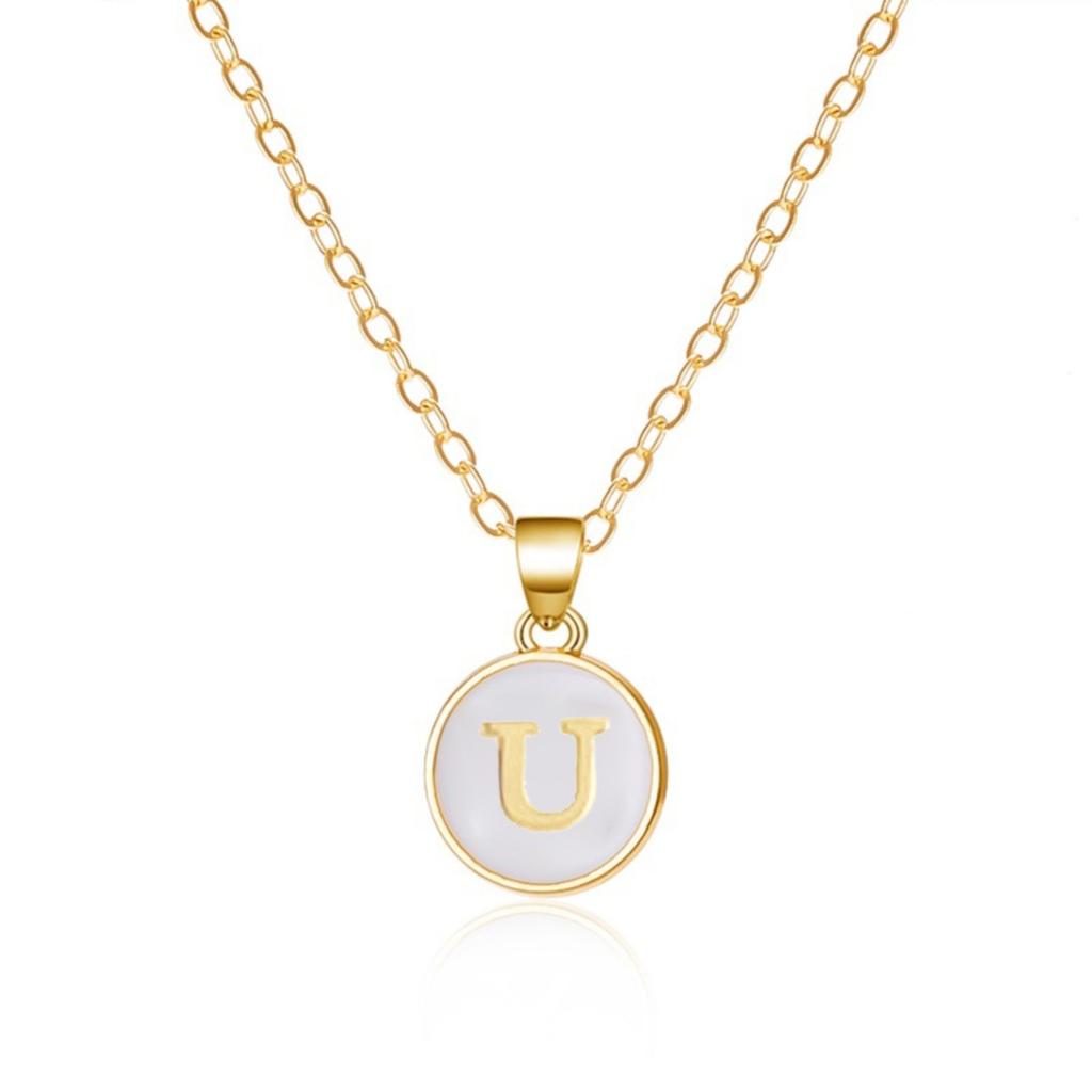 Stainless Steel Necklace With 26 Alphabet Characters