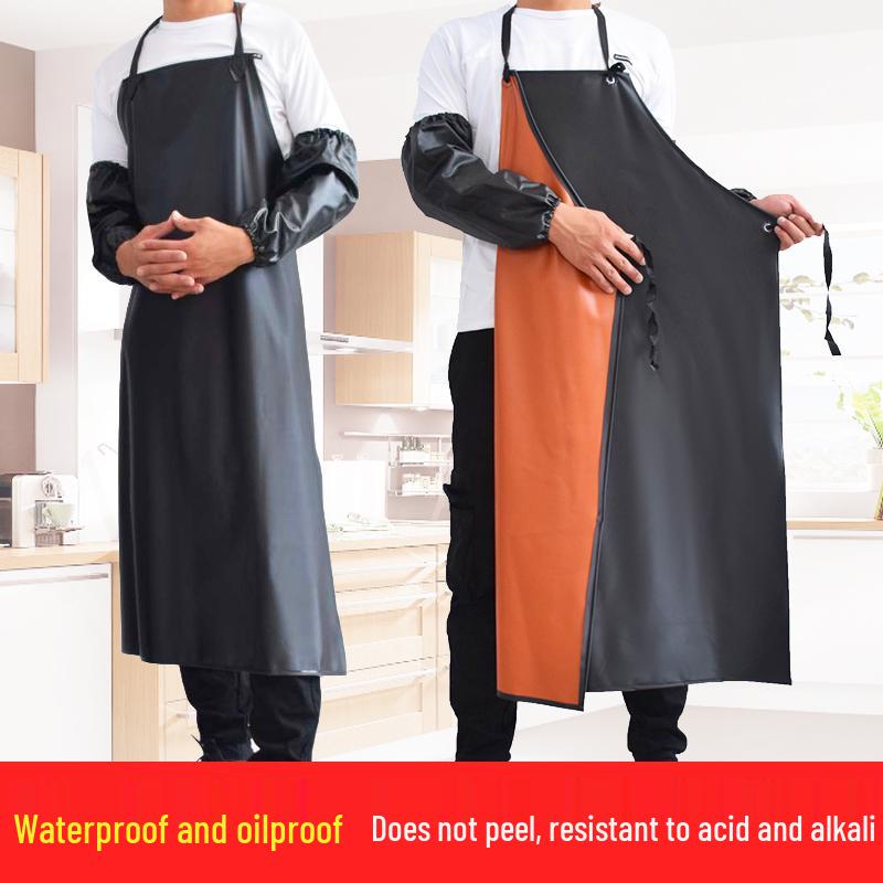 PVC Waterproof Apron: Acid & Alkali Resistant, Oil-Proof, Industrial Waist Apron for Kitchen and Hotel Use