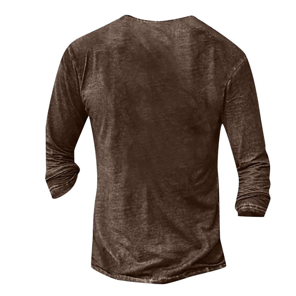 Men's Long Sleeve Graphic And Embroidered Fashion T-Shirt Spring And Long Sleeve Printed Pullover Top