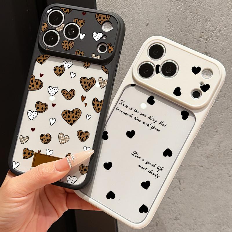 Candy Color Love Hearts Case For iPhone 17 Pro Max For iPhone 16 15 14 13 Pro Max Luxury Hybrid TPU+PC Clear Back Hard Cover