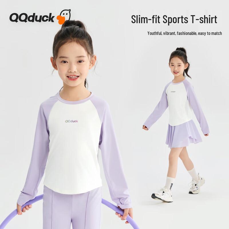 

QQ DUCK Girls Long Sleeve Raglan Sports T-shirt 130