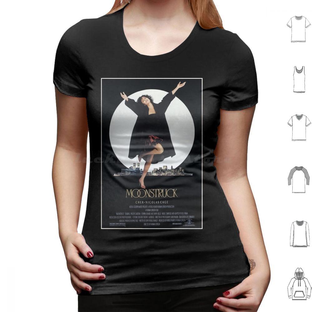 Moonstruck Poster T Shirt 6xl Cotton Cool Tee Cinema Movie Film Hottime Family Happy Love Funny