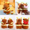 Animal Plush Toy Keyring Featuring Capybara And Bee Design With Soft Short Pile Material