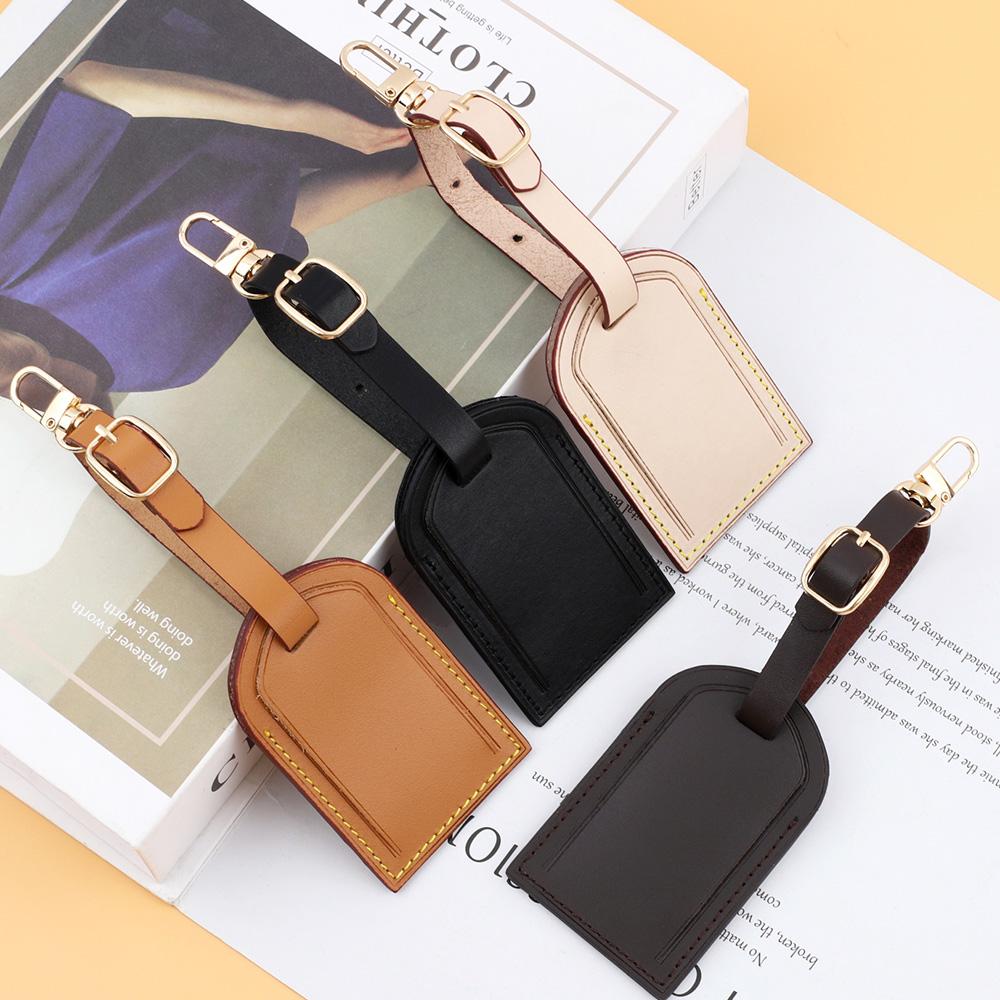 Leather Luggage Tag for Men Women Suitcase Labels Baggage Tote Bag Tag ID Tags Protective Cases Travel Bags Label Accessory