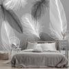 Nordic Style Wallpaper Black And White Feather Mural Living Room Bedroom Home Decor Wall Papers
