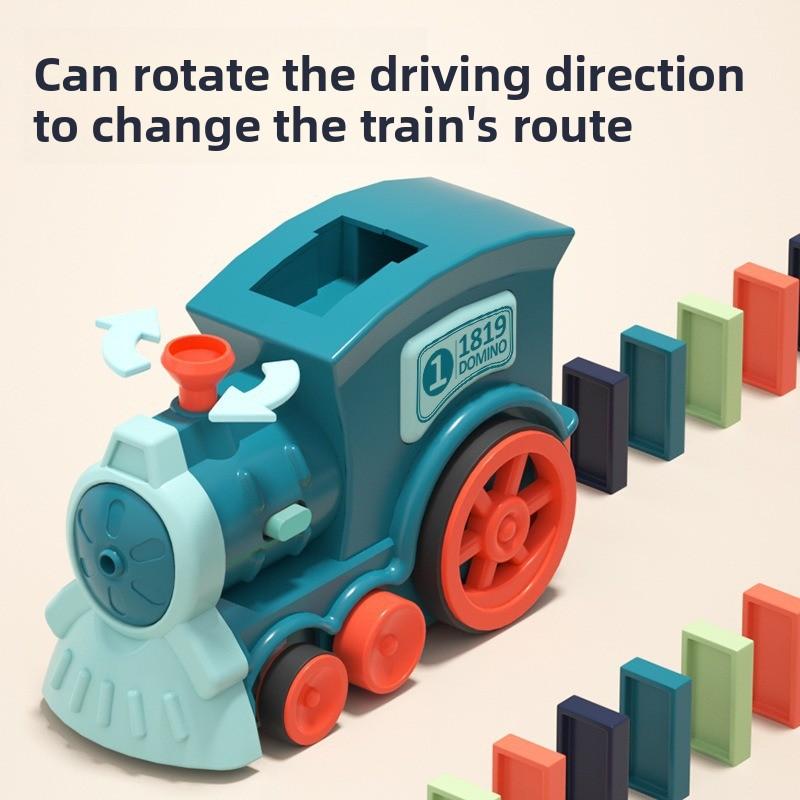 Non-Toxic Domino Train For Kids Automatic Electric Laying Car Colorful Dominoes Set Educational Toys Blocks Gift For Children
