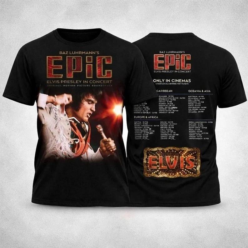 Elvis Presley Epic Tour TShir hoodie Vintage Concert Graphic Tee Unisex S5XL S