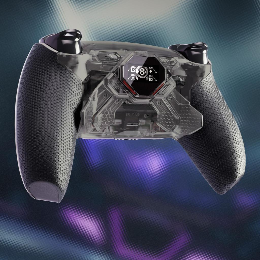 eXtremeRate SPARK Back Paddle Kit for PS5 Controllers featuring OLED click trigger ergonomic and remapping 4 back buttons (BDM-010 & 020), display,