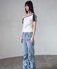 PRENDA Number Seven Off-Shoulder Short Sleeve White