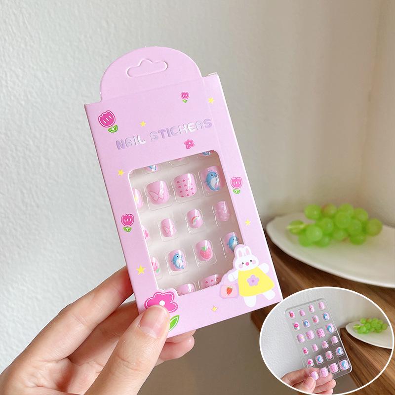 Removable Cute Cartoon Nail Stickers for Little Girls - Self-Adhesive Jelly Glue Princess Nail Art