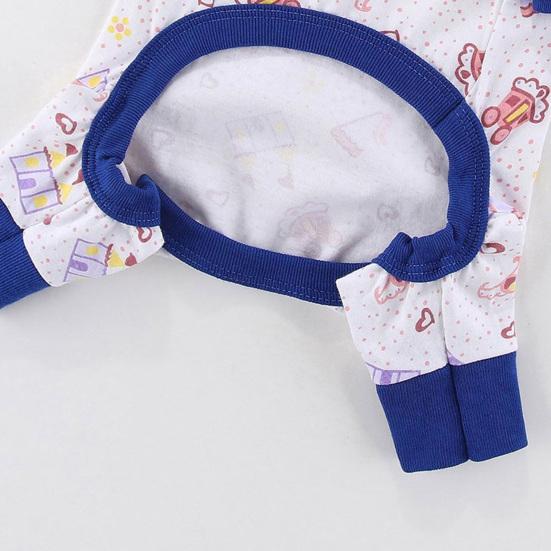 Yousheng Pet Cloth Round Neck Four-Legs Cartoon Pattern Puppy Bread Clothes Summer Pet Pajamas for Indoor