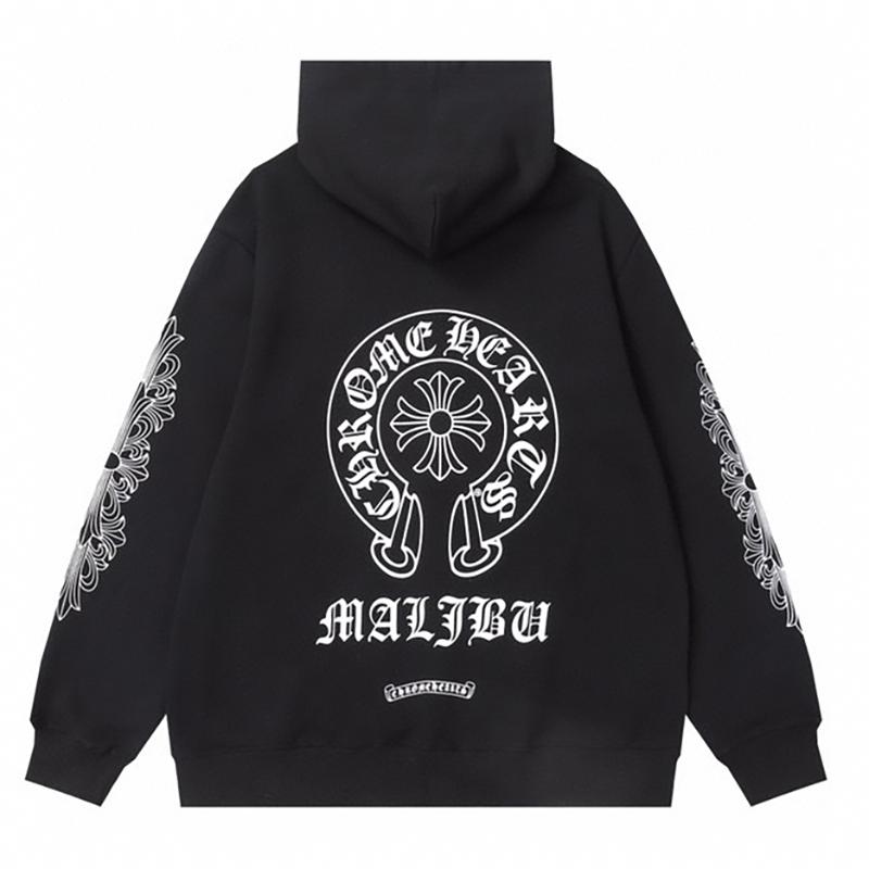 832 CHROME HEARTS 2025 Autumn and Winter New Plus Size Classic Style Logo Zipper Hooded Sweatshirt, Suitable for Couples To Wear