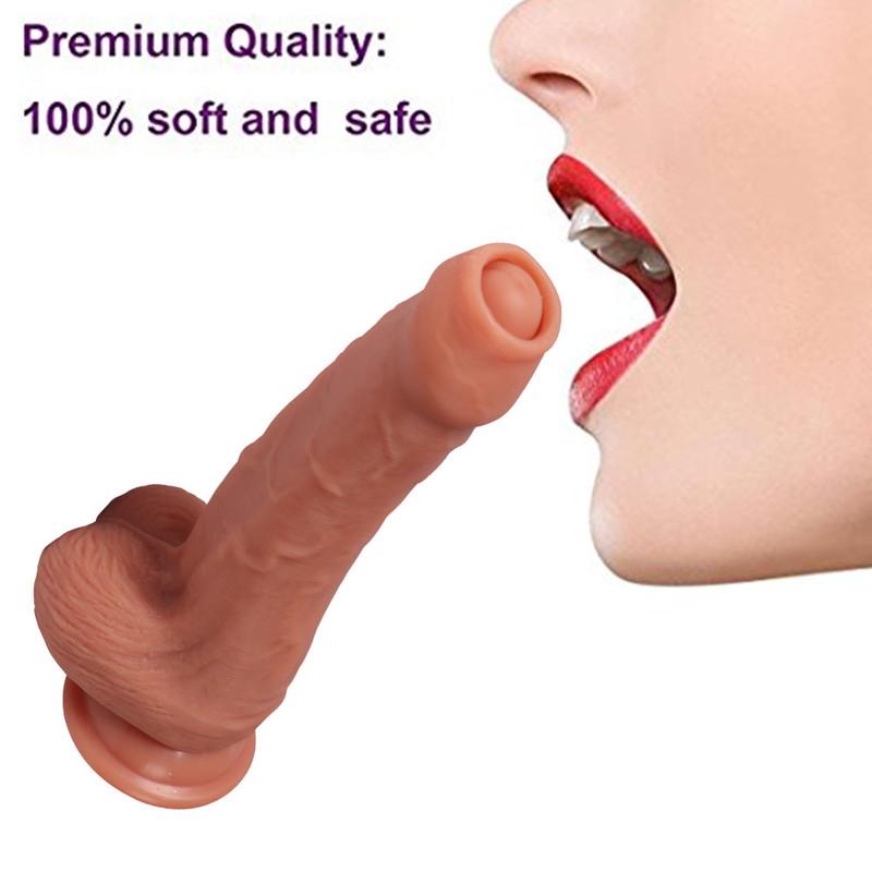 Realistischer künstlicher Penis, körpersicheres Material, riesiger Penis, verwendet für vaginale G-Punkt- und Analspiele