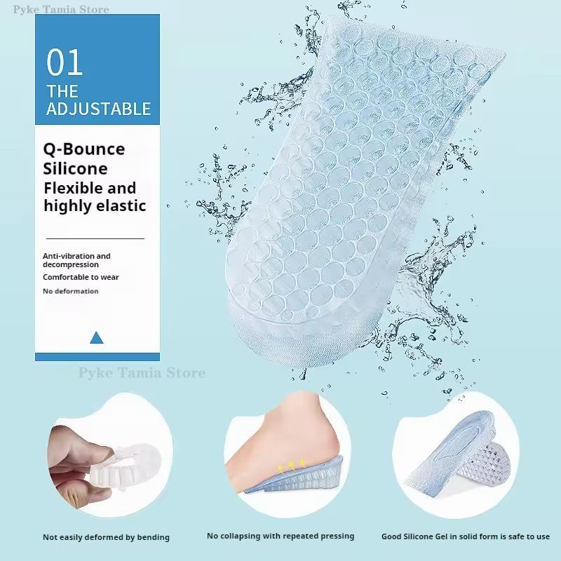 Removable Height Increase Insoles Soft Silicone Shoes Flat Feet Arch Support Orthopedic Insoles Men Women Sneakers Heel Lift