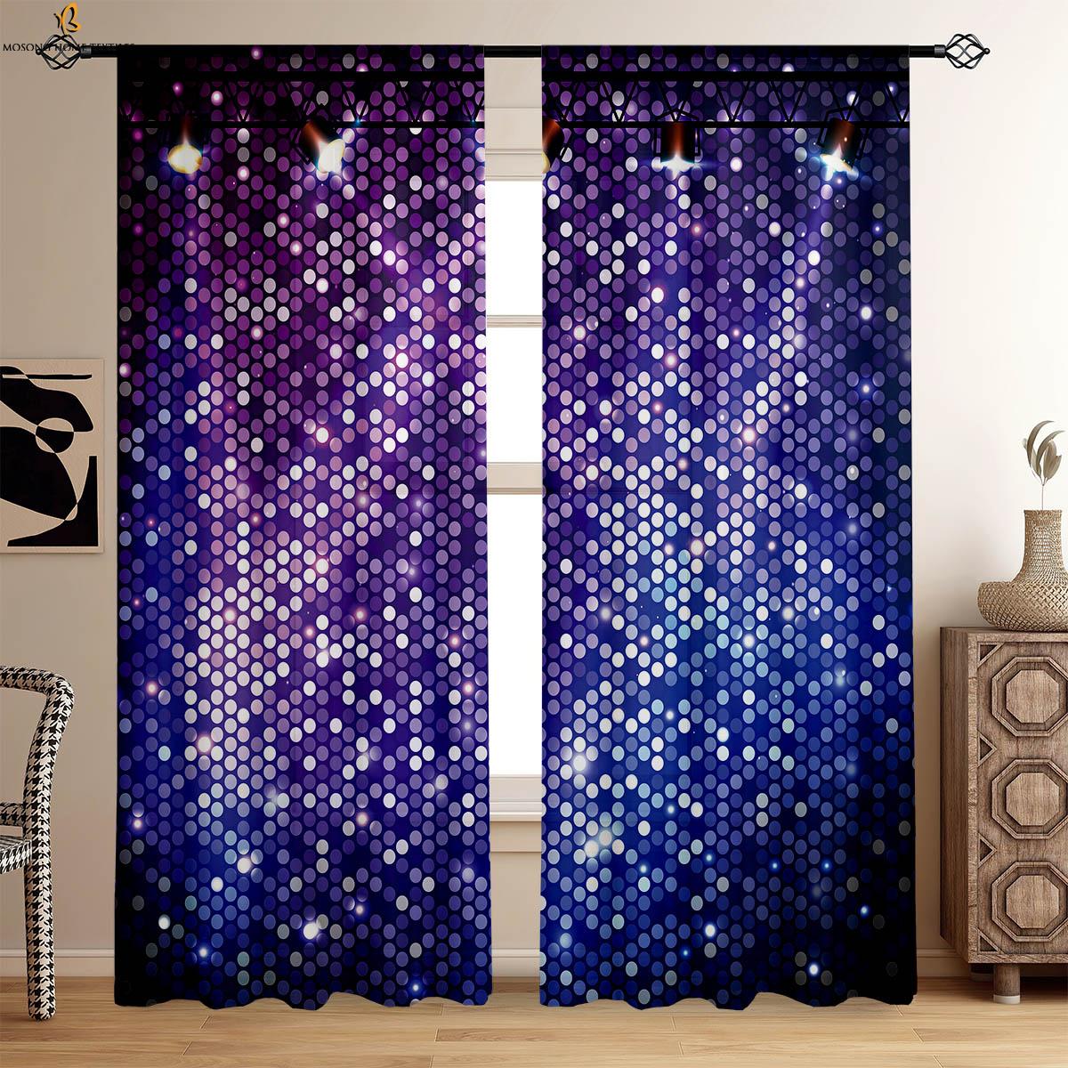 

Радужные блестящие цветные напечатанные шторы 100% полиэстеровое волокно карнизные шторы спальня гостиная балкон декоративные шторы W50xH130(CM)x2PCS&Rod pocket