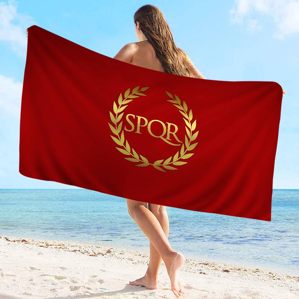 Roman S-SPQR Anime Beach Swimming Towel Soft Absorbent Washcloth Children's Gifts For Kids Travel Camping Gym