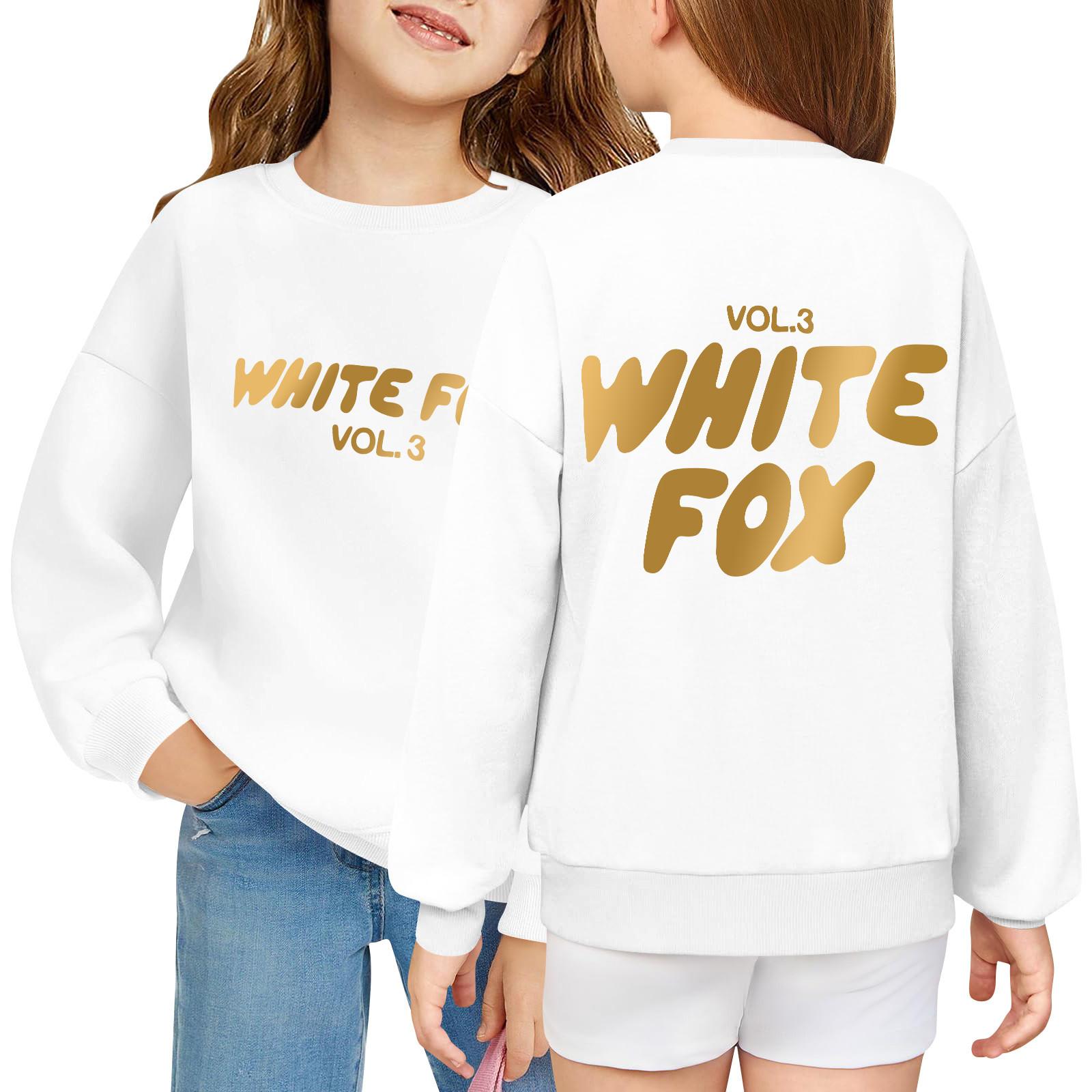 

Kids Long Sleeve Loose Pullover Letter Printed Round Neck Sweatshirt 100