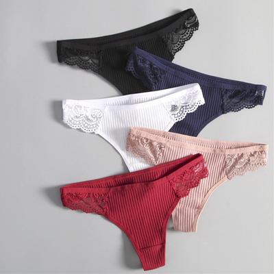 Lace Underwear for Women Sexy Low Waist Briefs Cotton Underwear Women's Thong T-Panties