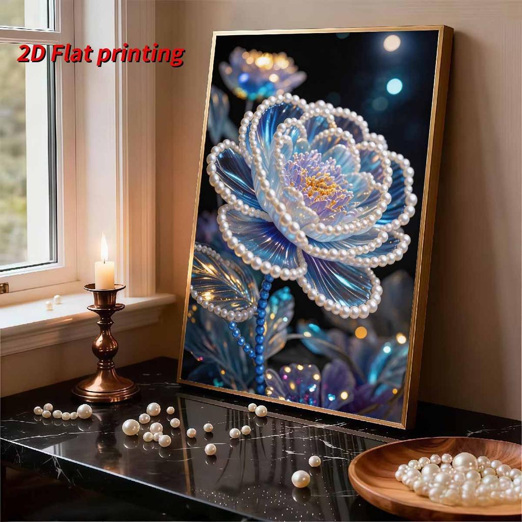 Pittura Floreale con Perle Fai-da-te per Decorazione Murale di Casa Artigianato Artistico per Adulti/Principianti Idea Regalo Decorazione Casa Senza Cornice