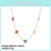 Chic Flower Motif Necklace With Durable Stainless Steel For Women Festival Accessory