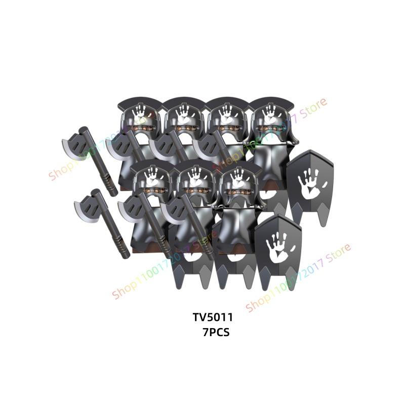 7PCS Anime Movie TV6401 TV6402 Series Action Figures Blocks Toy Orcs Medieval Wars Soldiers Building Bricks Model Toys Gift