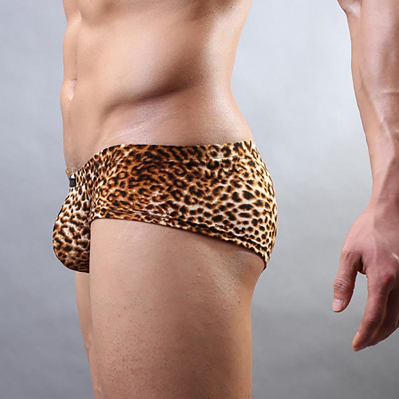 Leopard Print Low - Rise Men's Briefs With U - Convex Design For Sexy Look & Body Shaping Factory Direct Supply