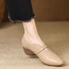 Small leather shoes one-pedal shoes autumn new pointed comfortable soft sole Mary Jane shoes wedge single shoes women