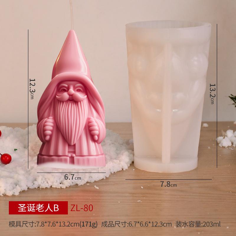 3D Moș Crăciun Lumânare pentru aromoterapie Mucegai din silicon Barbă pentru Moș Crăciun Mucegai pentru Lumânare Moș Crăciun Forme din rășină din gips Cadou de Crăciun