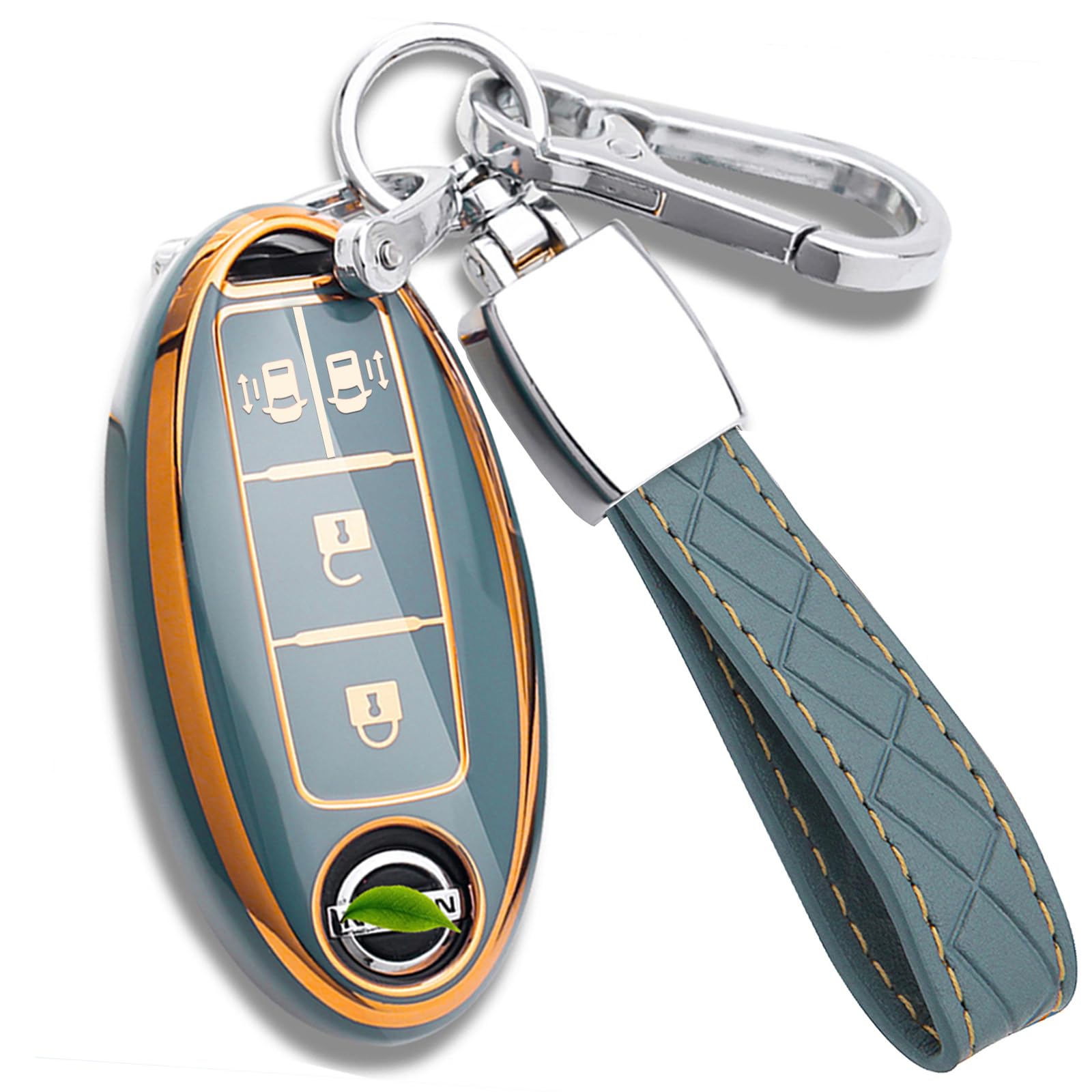 

Чехол для смарт-ключа YORKNEIC для Nissan Serena Note Aura Note Gold Полностью серый C27, C26, e13, e12, X-Trail t32, t31, March, Skyline, Cube, Dayz, Elgrand,