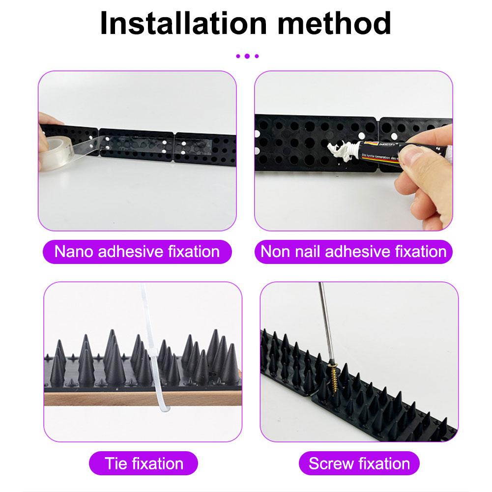 12/14pcs Fence Wall Spikes Bird Deterrent Spikes Outdoor Scare Bird Repeller Anti Birds Pigeon Squirrel Raccoon Deterrent Spikes