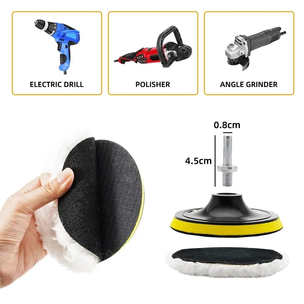 5PCS 3/4/5/inch Polishing Kit Polishing Pad Car Waxing Sponge Disk Wool Wheel Auto Paint Care Polisher Pads Gadget Accessories