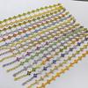 Hot Sale Flower Jewelry Light Luxury Colorful ZIRCON Gold Plated Four-leaf Clover Tennis Bracelet Women