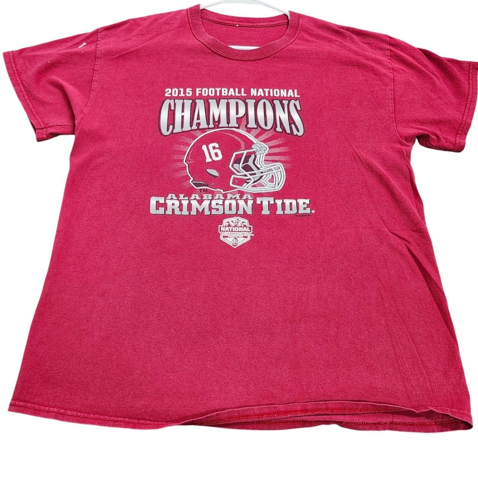 Alabama Crimson Tide 2015 Football National Champions Red Mens XL Unisex T-Shirt L