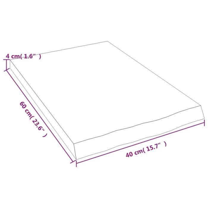 VidaXL Étagère murale gris foncé 40x60x4 cm bois chêne massif traité 363756