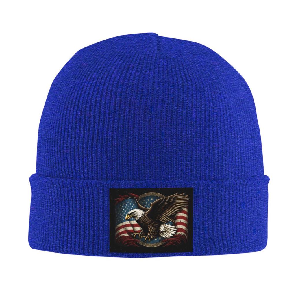 American Eagle Print Warm Knitted Cap Winter Knit Bonnet Hat Skullies Beanies Hip Hop Caps for Unisex