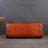 Johnature Retro Feather Embossed Handbag Genuine Leather Women Bag Large Capacity Real Cowhide Casual Shoulder Bags