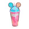 Fashion and Creative Smiley Face Water Cup Large Capacity Bingba Straw Cup Plastic Cup Exquisite Lady Gift