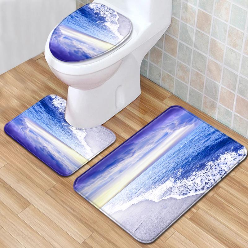 Creative Toilet Three-Piece Floor Mat Bathroom Three-Piece Carpet Doormat
