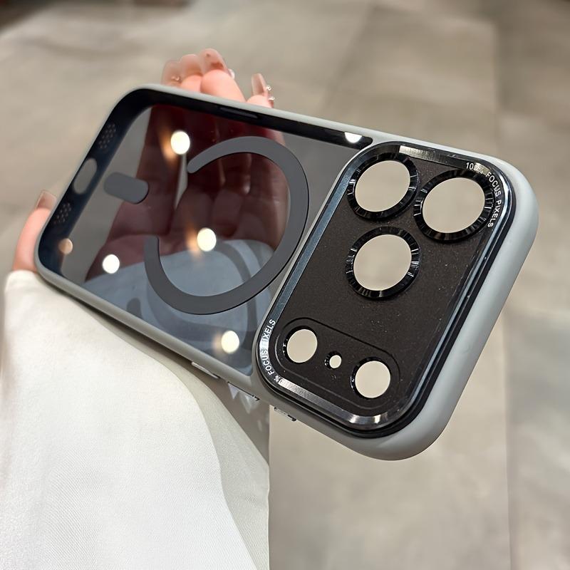 

Luxury Transparent Metal Camera Bumper Case For iPhone 17 16 15 14 Pro Max 17Pro For Magsafe Magnetic Shockproof Clear Cover iPhone 15